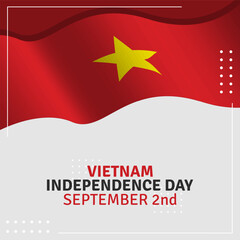 Happy Vietnam Independence Day September 2th Celebration Vector Design Illustration. Template for Poster, Banner, Greeting Card