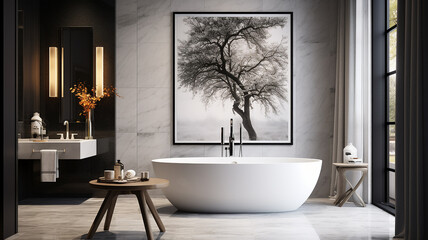 Bathroom modern bathtub luxury interior architecture concrete marble walls design loft style shower