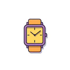 Minimalist Wristwatch Icon on White. Vector Design.