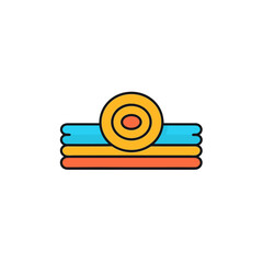 Yoga Mat Vector Icon on White Background.