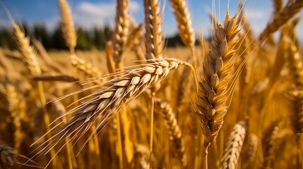field of wheat in a sun day