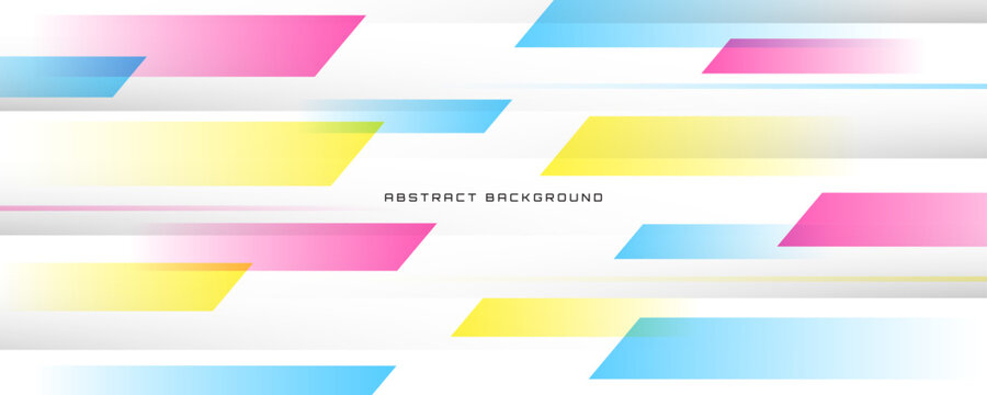 3D colorful geometric abstract background overlap layer on bright space with horizontal shapes decoration. Modern graphic design element cutout style concept for banner, flyer, card, or brochure cover