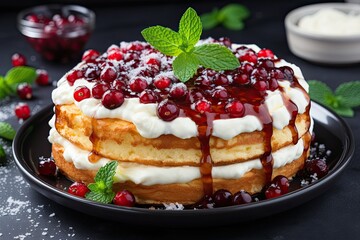 Tasty cake with berries 