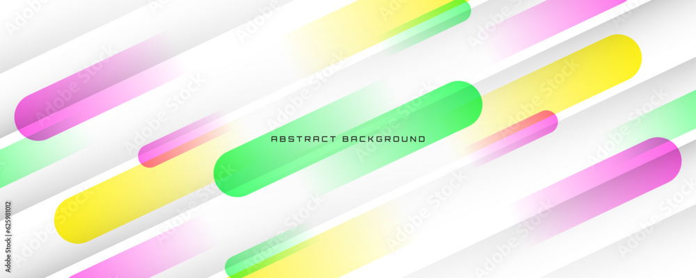Poster 3d colorful geometric abstract background overlap layer on bright space with rounded shapes decorati
