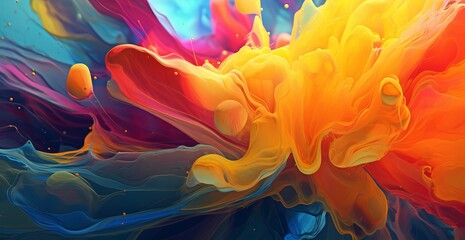 Obraz premium mixing colors of different paint background