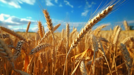 Fototapeta premium field of wheat in a sun day