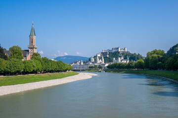 City of Salzburg, Austria, with Fortress Hohensalzburg