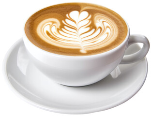 Cup of Cappuccino. Isolated on Transparent Background. generative ai