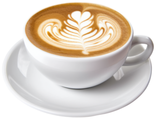 Cup of Cappuccino. Isolated on Transparent Background