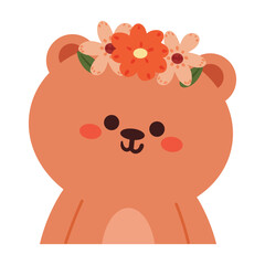 hand drawing cartoon bear sticker. cute animal drawing for icon
