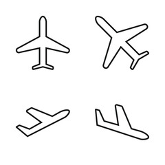 Editable Set Icon of Airplane, Vector illustration isolated on white background. using for Presentation, website or mobile app