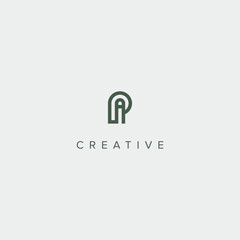 Modern unique letter PI IP logo design template - vector. - obrazy, fototapety, plakaty