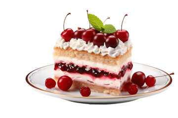 Piece of Cake Isolated on Transparent Background. AI