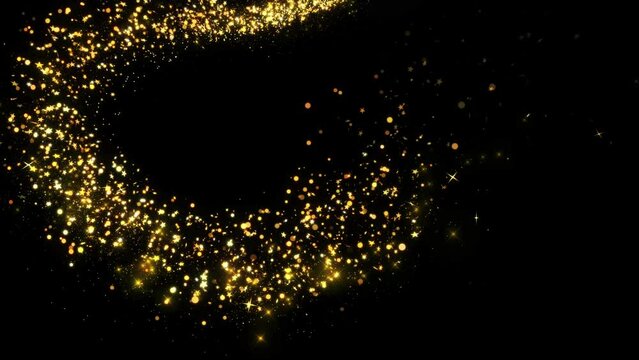 Glitter Light circle trail Sparkling star dust trail spiral particle effect animation. holiday event transition, revealer, logo title decoration. festival Christmas, Diwali, Ramadan. Festival, Diwali.