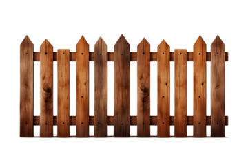 Wooden Fence Isolated on Transparent Background. AI