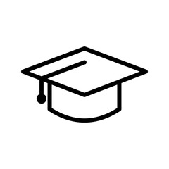Square academic cap icon color editable