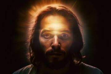 Fototapeta premium portrait of Jesus, savior of mankind, generative AI