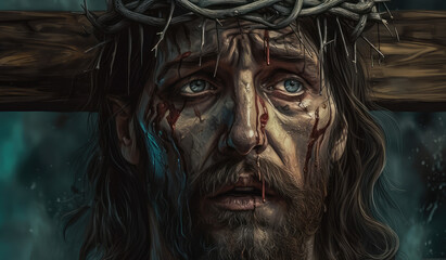 portrait of Jesus, savior of mankind, generative AI