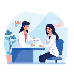 image of nurse signing form,health images,nurse and doctor vector illustration,health worker reading document,eps nurse vector,hospital vectors,clinic worker