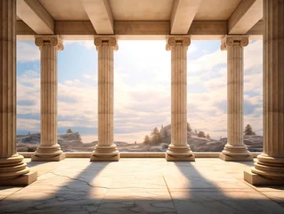 Fototapete Anbetungsstätte Beautiful view of the ancient Greek temple of Hephaestus.AI Generated