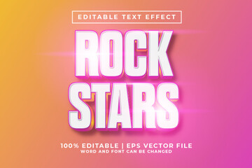 Rock Stars 3d Editable Text Effect Cartoon Style Premium Vector