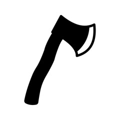 Ax with wooden handle glyph icon color editable