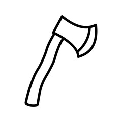 Ax with wooden handle glyph icon color editable