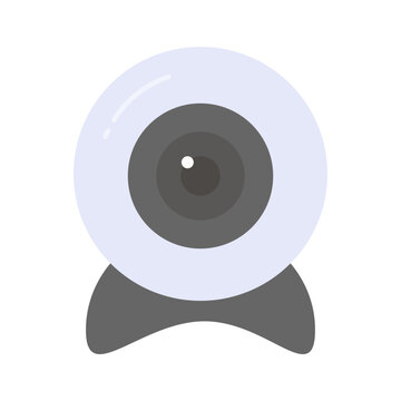 Well designed icon of webcam in flat style, computer camera vector
