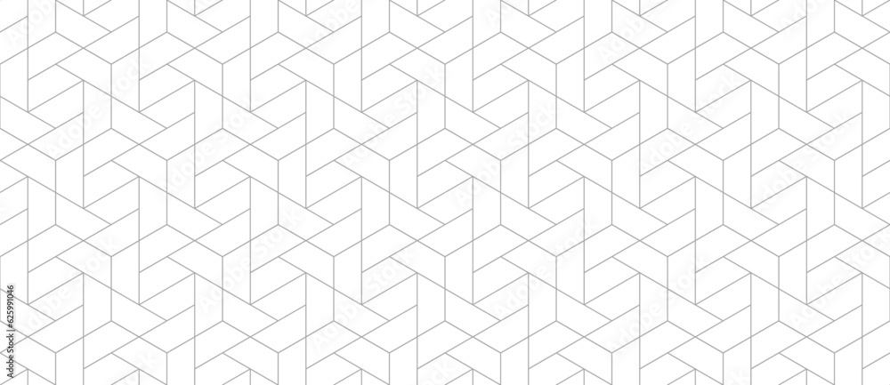Wall mural vector seamless cubic hexagon pattern. abstract geometric low poly background. stylish grid texture.