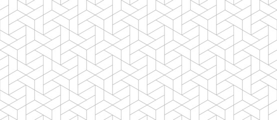 Vector seamless cubic hexagon pattern. Abstract geometric low poly background. Stylish grid texture.