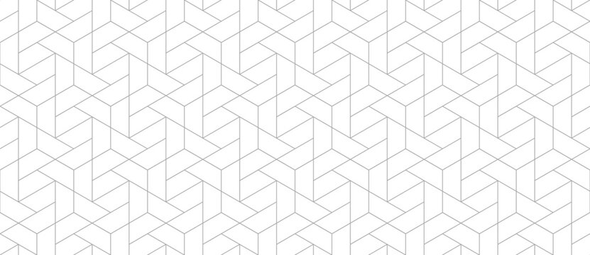 Fototapeta Vector seamless cubic hexagon pattern. Abstract geometric low poly background. Stylish grid texture.