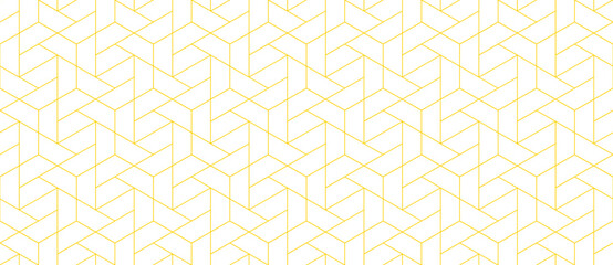 Vector seamless cubic hexagon pattern. Abstract geometric low poly background. Stylish grid texture.