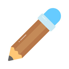 Grab this beautifully designed icon of pencil in modern flat style