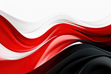 Abstract background waves. Red, white and black abstract background for wallpaper oder business card. Generative AI.