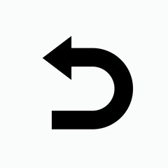 Back Arrow Icon. Return, Left Arrow. Undo Symbol - Vector, Sign for Design, Presentation, Website, or Apps Elements.