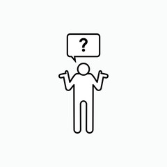 Confuse Icon. Asking Symbol As Simple Vector Sign for Design and Website, Presentation or Application. 