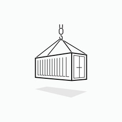 Container Cargo Icon. Export and Import, Merchandise Shipping Symbol. 