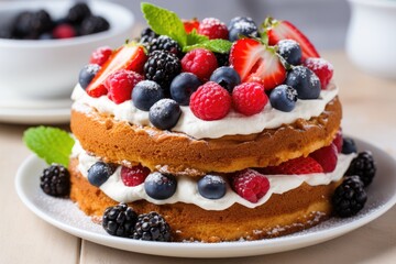 Tasty cake with berries 
