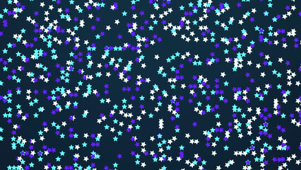 Abstract Christmas background with lots of stars. 3D render illustration.