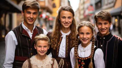 Fototapeta premium Traditional Bavarian outfits 