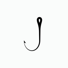 Fishing Hook Icon. Fisherman Equipment Symbol - Vector, Sign for Design, Presentation, Website or Apps Elements.  