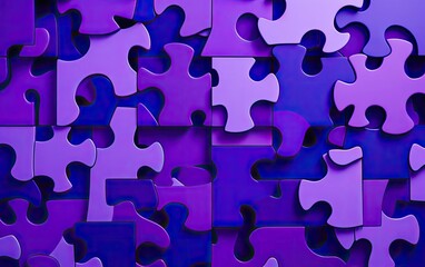 Purple color jigsaw puzzle pieces