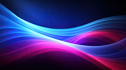 Naklejka premium Abstract neon background with ascending pink and blue glowing lines 