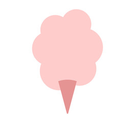 Cotton candy icon. Simple, flat vector coton candy illustration.