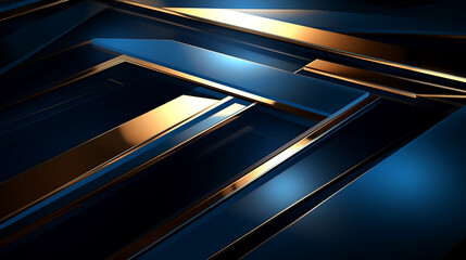 chic abstract background with gold and blue elements, smartphone wallpaper. Generative Ai. 