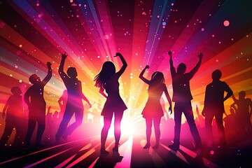 Fototapeta na wymiar people dancing in the nightclub