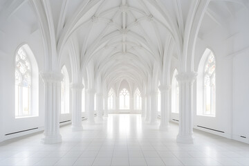 Obraz premium Abstract 3d white architecture interior for design, modern, contemporary, indoor
