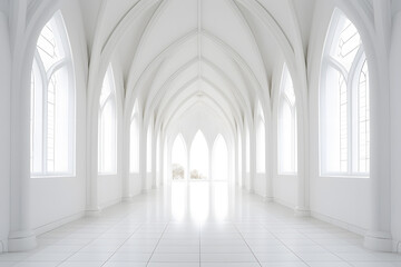 Obraz premium Abstract 3d white architecture interior for design, modern, contemporary, indoor
