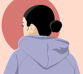 1401_Young woman wearing hoodie