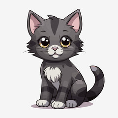 cat cartoon clipart vector white background